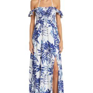 Smocked Off-the-Shoulder Maxi Dress / Cover-Up